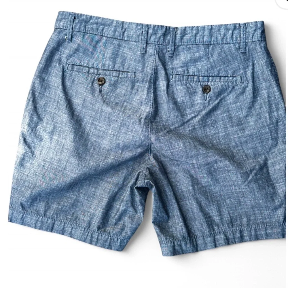 Goodfellow The Every Wear Short Blue Chambray Denim Shorts 32 Flat Front - Picture 2 of 5